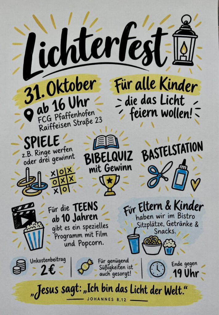 Flyer zum Lichterfest am 31. Oktober ab 16 Uhr